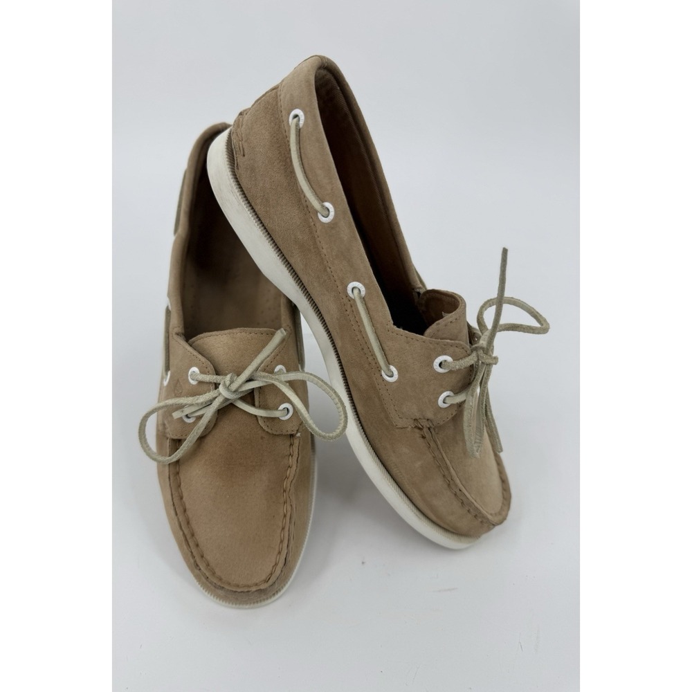 Sperry Top Sider Tan Suede Leather STS84693 Slip On Boat Shoes Women's 8.5